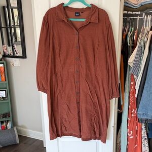 GAP Women's Rust Long Sleeve Dress